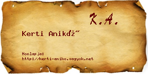 Kerti Anikó névjegykártya